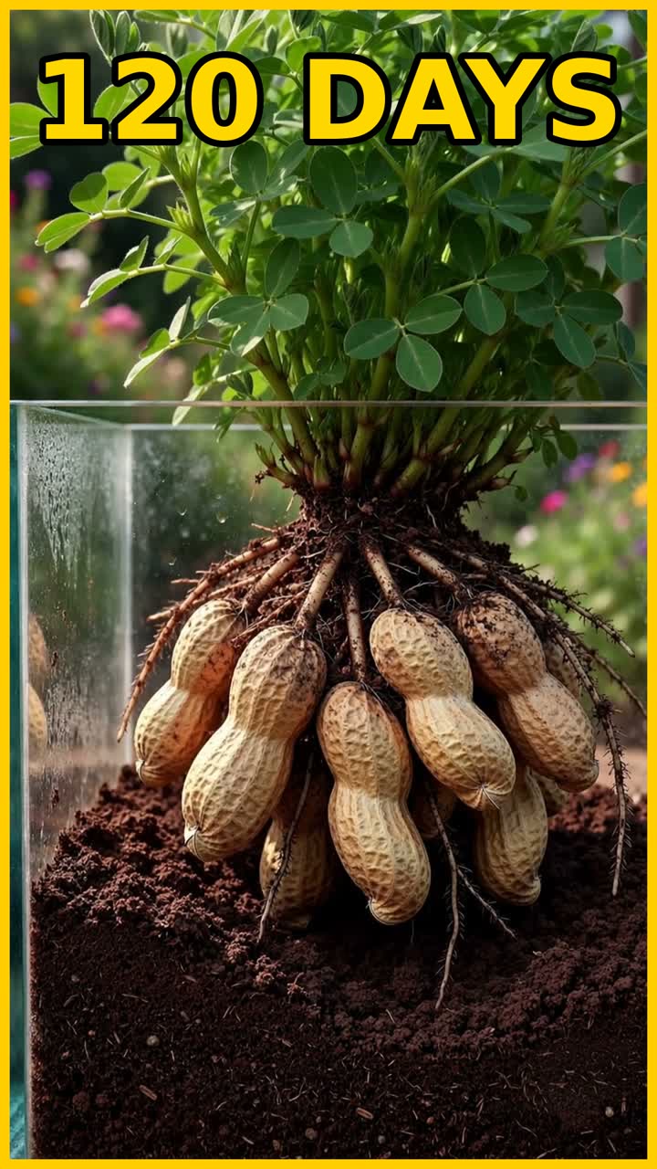 Peanut pegs growing down into the soil to form pods underground
